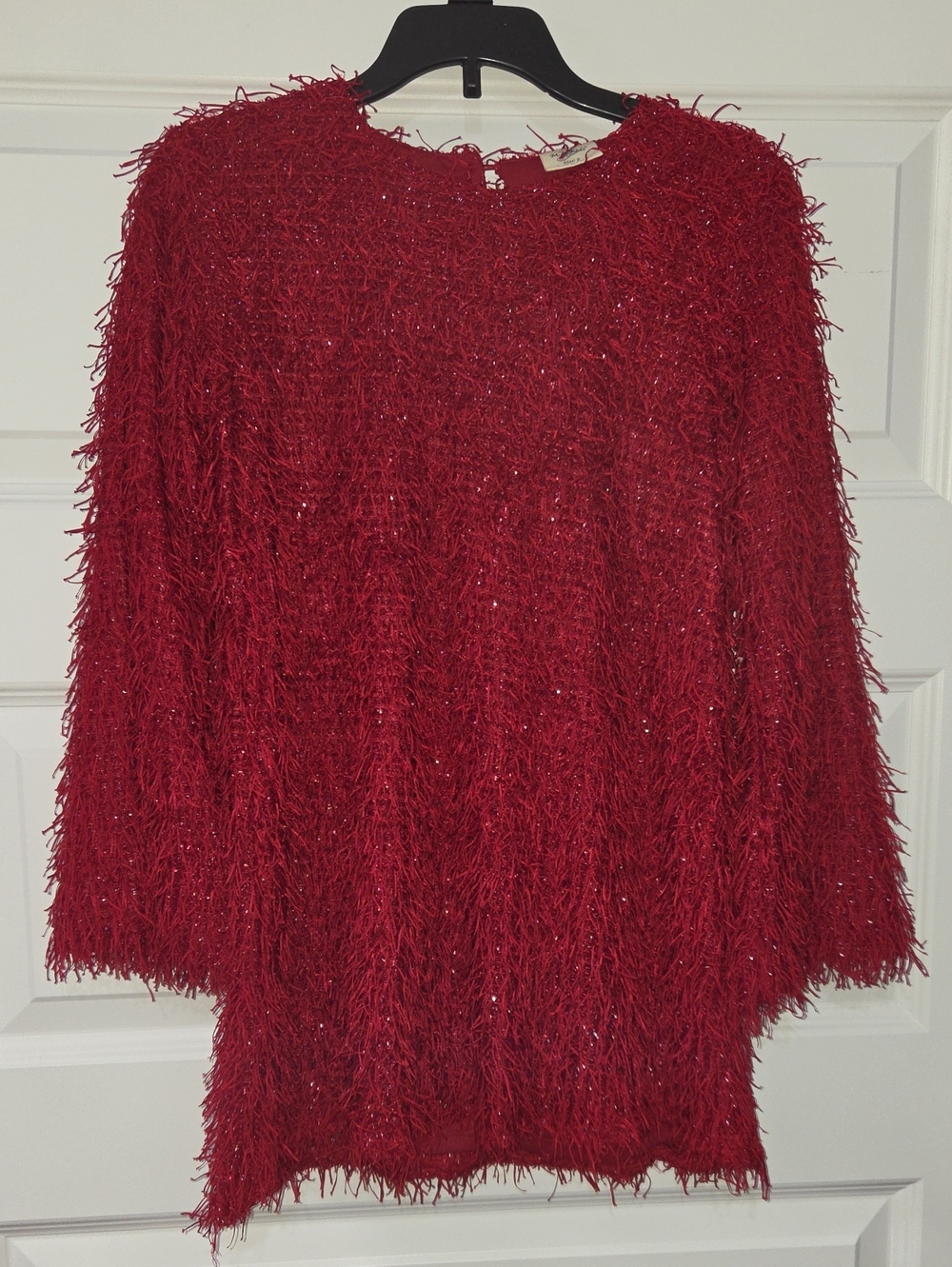•M.L. Kids• Little Girls Boutique Red Long Sleeve Fringe Dress